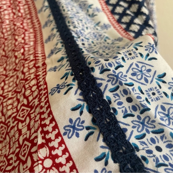 New Direction woman’s Red, white, and blue Blouse 2X peasant casual gma core - Picture 5 of 9